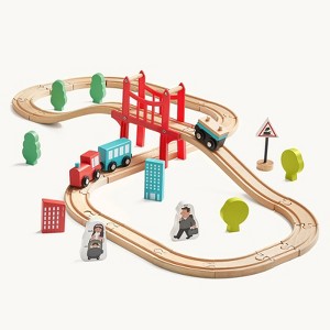 Tiny Land® Wooden Train Set for Children 39 Pcs - 1 of 4