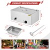 Commercial Food Warmer, 21 QT Full Pan Steam Table Stainless Steel Bain Marie Countertop Soup Station with Temper Control Drainage Faucet & Lid - 2 of 4