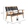 Kelly 2 Seat Acacia Wood Woven Rope Patio Accent Chair, Outdoor Furniture - Maison Boucle - 4 of 4