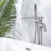 WOWOW Brass Freestanding Bathtub Faucet Single-Handle Floor Mount Bath Tub Faucet with Hand Shower - 3 of 4
