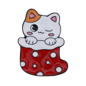 Unique Bargains Christmas Brooches Series 1# Gift Box Alloy Dripping Wax Red Green 1 Pc - 1 of 4