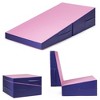 Costway Incline Gymnastics Exercise Mat Folding Wedge Ramp Fitness Mat Tumbling Pink - 4 of 4