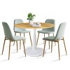 5 Piece Round Table Set,Small Round Dining Table For 4 Upholstered Chairs with Oak Legs-Maison Boucle - 2 of 4