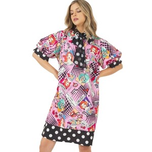 Slickblue Women's Pink Midi Dress with Polka Dot Print, Fun and Playful, All-Day Comfort, Size S-L - 1 of 4