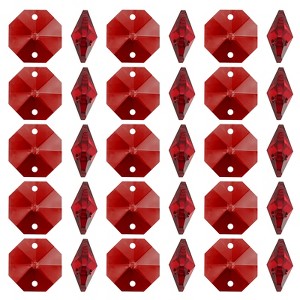 Unique Bargains Hanging Ornament DIY Craft Prisms 2 Holes Octagon Suncatchers 0.55" 100 Pcs - 1 of 4