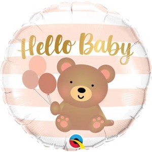 Loonballoon HELLO BABY BEAR & BALLOONS  (2 pcs) - 1 of 1