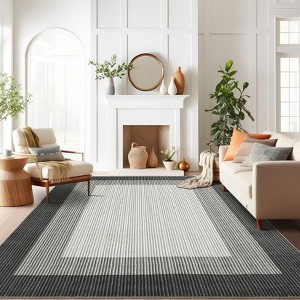 Modern Abstract Area Rug Machine Washable Rug - 1 of 4