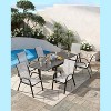 Garvee 4 Pcs Stackable Patio Chairs, Outdoor Stacking Metal Chairs with Textilene Fabric for Deck, Poolside, or Backyard, Grey - 3 of 4