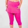Calypsa Women's Chlorine Resistant Skirted Swim Capris - 4 of 4