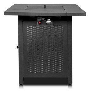 Karl Home | Square Stainless Steel Propane Fire Pit Table with Hidden Fuel Tank - 1 of 3