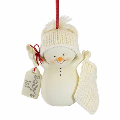 Image of Snowpinions Baby's First Ornament  -  One Ornament 3.0 Inches -  Spoon Knitted Blanket  -  6012516  -  Porcelain  -  Off-White