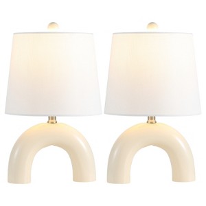 JONATHAN Y Zadie Scandinavian Minimalist Ceramic Arch LED Table Lamp - 1 of 4