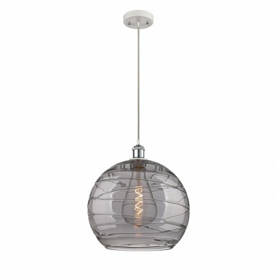 Athens Deco Swirl - 1 Light Pendant In Industrial Style-16.88 Inches Tall and 13.75 Inches Wide