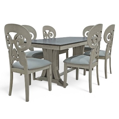 Home Design 7pc Rahma Dining Set Taupe