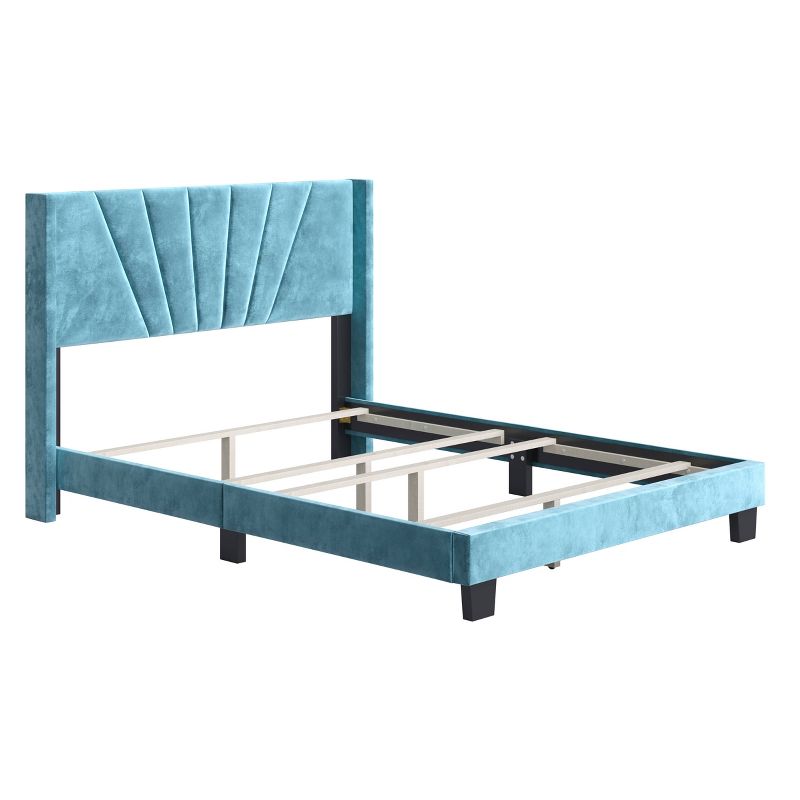  Ariana Velvet Upholstered Platform Bed Frame - Eco Dream, 1 of 9