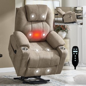 KWPZQEB Power Lift Recliner Chair, Lift Chair with 8-Point Vibration Massage & Lumbar Heating, Infinite Position Reclining with USB & Type-C Ports - 1 of 4