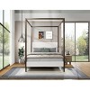 Racxily Industrial Canopy Bed, Boucle Upholstered Metal Frame with Luxe Design - 3 of 4