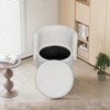 Vynxaria 23.62 Inch Gray Fabric Claire Swivel Accent Chairs, 360' Degree Rotation with Storage, Ideal for Living Room and Bedroom - 3 of 4