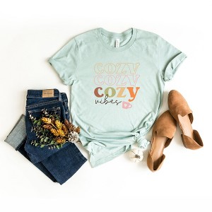 Simply Sage Market Women's Cozy Vibes Stacked Short Sleeve Graphic Tee - 1 of 2