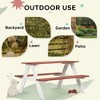 VYNXARIA Kids Picnic Table Set, Wooden Table & Bench Set, Kids Patio Furniture Outdoor Toys for Garden, Backyard, Aged 3-8 Years Old, Brown - 4 of 4