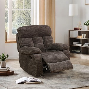 MAYEERTY Recliner Chair, Non-Pilling Breathable Fabric Reclining Chair with Adjustable Backrest for Living Room, Brown - 1 of 4