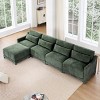Modular Sectional Sofa, 4-Seater Chenille Fabric Couch with Ottoman, High-Resilience Foam and Wood Frame – Cuddlewood - 3 of 4