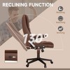 TiramisuBest High Back Vibration Massage Office Chair, Brown PU Leather, Adjustable Height & 120 - degree Recline - 4 of 4