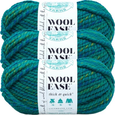 (3 Pack) Lion Brand Wool-Ease Thick & Quick Yarn - Bluegrass