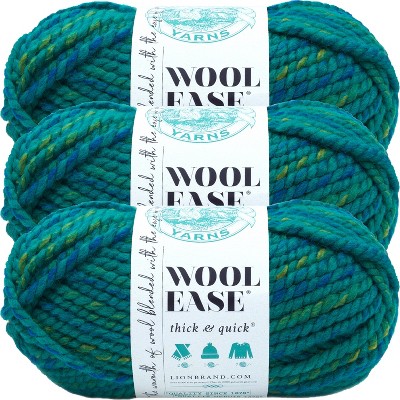 (3 Pack) Lion Brand Wool-ease Thick & Quick Yarn - Bluegrass : Target