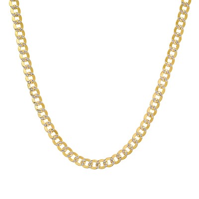 Mens 14k Two-Tone Gold THICK Diamond-cut Miami Cuban Curb Chain Necklace