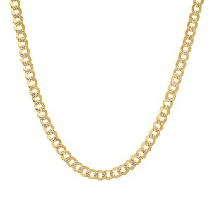 Mens 14k Two-Tone Gold THICK Diamond-cut Miami Cuban Curb Chain Necklace - 1 of 3