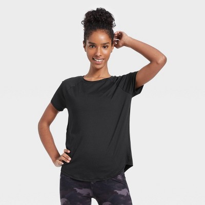 Women&#39;s Essential Crewneck Short Sleeve T-Shirt - All in Motion&#8482; Black XL