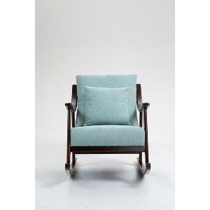 TIRAMISUBEST woven fabric Mid Century Modern Accent Chairs Comfy Upholstered Glider Arm Chair with Solid Wood for Living Room Bedroom Balcony - 1 of 4