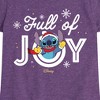 Girls' - Lilo and Stitch - Full Of Joy Christmas Fitted Short Sleeve Graphic T-Shirt - 2 of 4