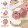 Unique Bargains Velvet Vintage Ring Display 2 Slot Hexagon Jewelry Storage Box - 3 of 4