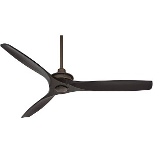 52" Casa Vieja Rustic Farmhouse 3 Blade Indoor Ceiling Fan with Remote Control Oil Rubbed Bronze Matte Black Wood for Living Kitchen Bedroom Family - 1 of 4
