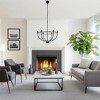 DORESshop Black 6-Light KD Large Round Ring Pendant Chandelier, 28.35-in E12 Ceiling Light, No Bulbs Included for Kitchen, Dining Room, Living Room - 2 of 4