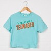The Life Of A Teenager Puff/Glitter - Womens Boxy Crop Top - 2 of 3