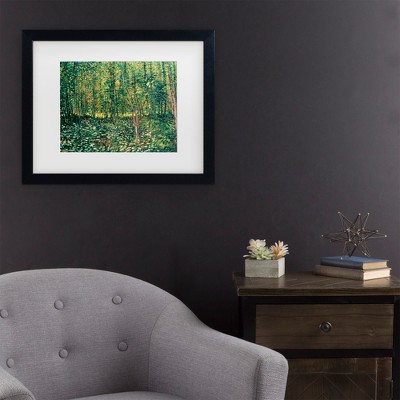 Vincent Van Gogh Black Framed Landscape Canvas Print, 16x20