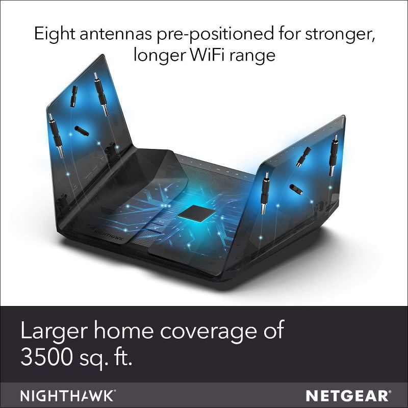 NETGEAR RAX120-100NAS Nighthawk AX12 12-Stream WiFi 6 Router – Certified Refurbished, 3 of 7