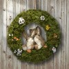 15" Artificial Moss Wreath with Rabbits - National Tree Company - 2 of 4