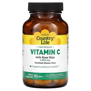 Country Life Time Release Vitamin C with Rose Hips, 1,000 mg, 90 Tablets - 1 of 2