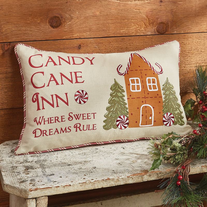 Park Designs Christmas Memories Candy Cane Inn 12X20 Pillow Cover, 2 of 4