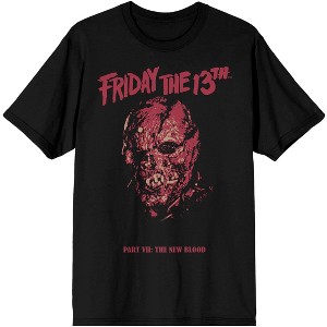 Friday the 13th New Blood Jason Unmasked Men's Black T-shirt - 1 of 1