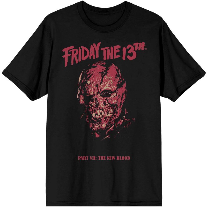 Friday the 13th New Blood Jason Unmasked Men's Black T-shirt, 1 of 2