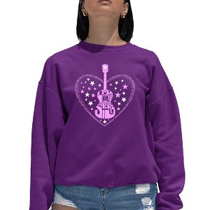 LA Pop Art It's A Love Story - Women's Word Art Crewneck Sweatshirt - 1 of 4