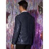 INSPIRE CHIC Men's Peak Lapel Color Block Shiny Sparkle Sequin Blazer - 3 of 4