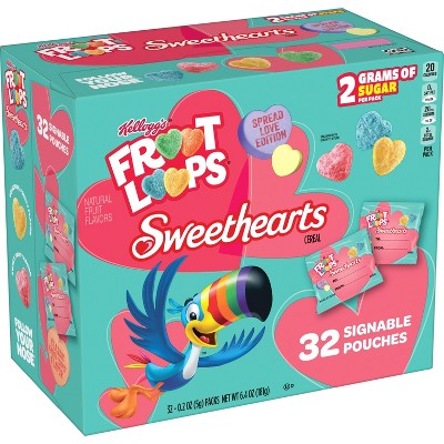 Kellogg's Froot Loops Sweethearts Jumbo Snax - 6.4oz / 32ct : Target