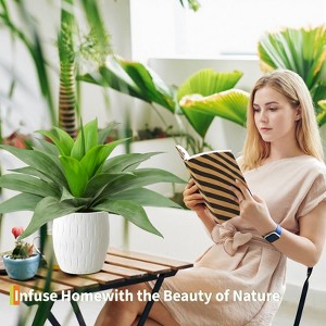 ● リーブ21 テクノメイト　パルシータ　セット Set Of 2 Realistic Artificial Agave Plants, Indoor And Outdoor