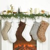 6 Pcs Neutral Brown Knitted Hanging Stocking 18 Inch 15 Inch Farmhouse Family Vintage Xmas Fireplace Holiday Decor Cozy Home Decor - 4 of 4